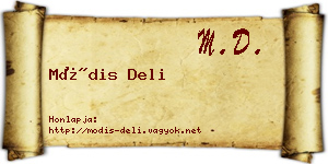 Módis Deli névjegykártya